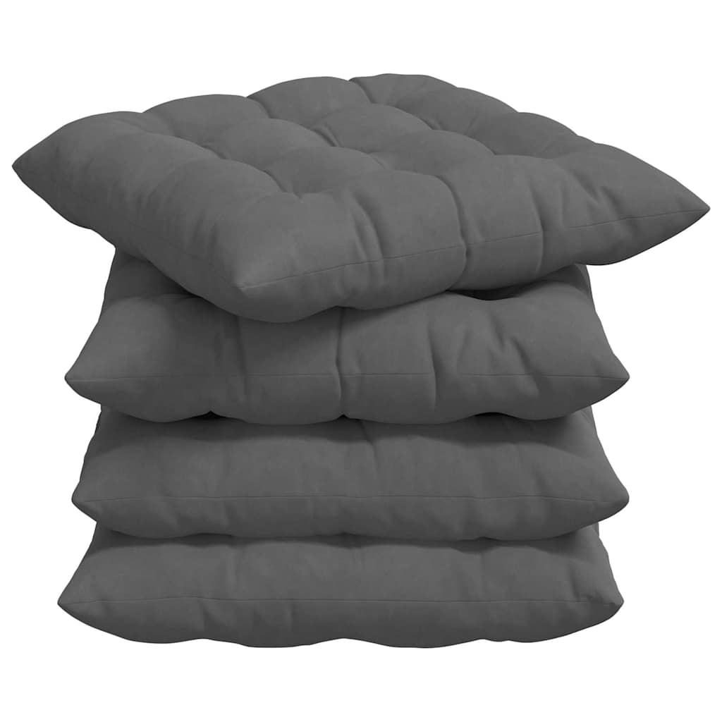 Seat pads 4 pcs Dark grey 40 x 40 x 6 cm