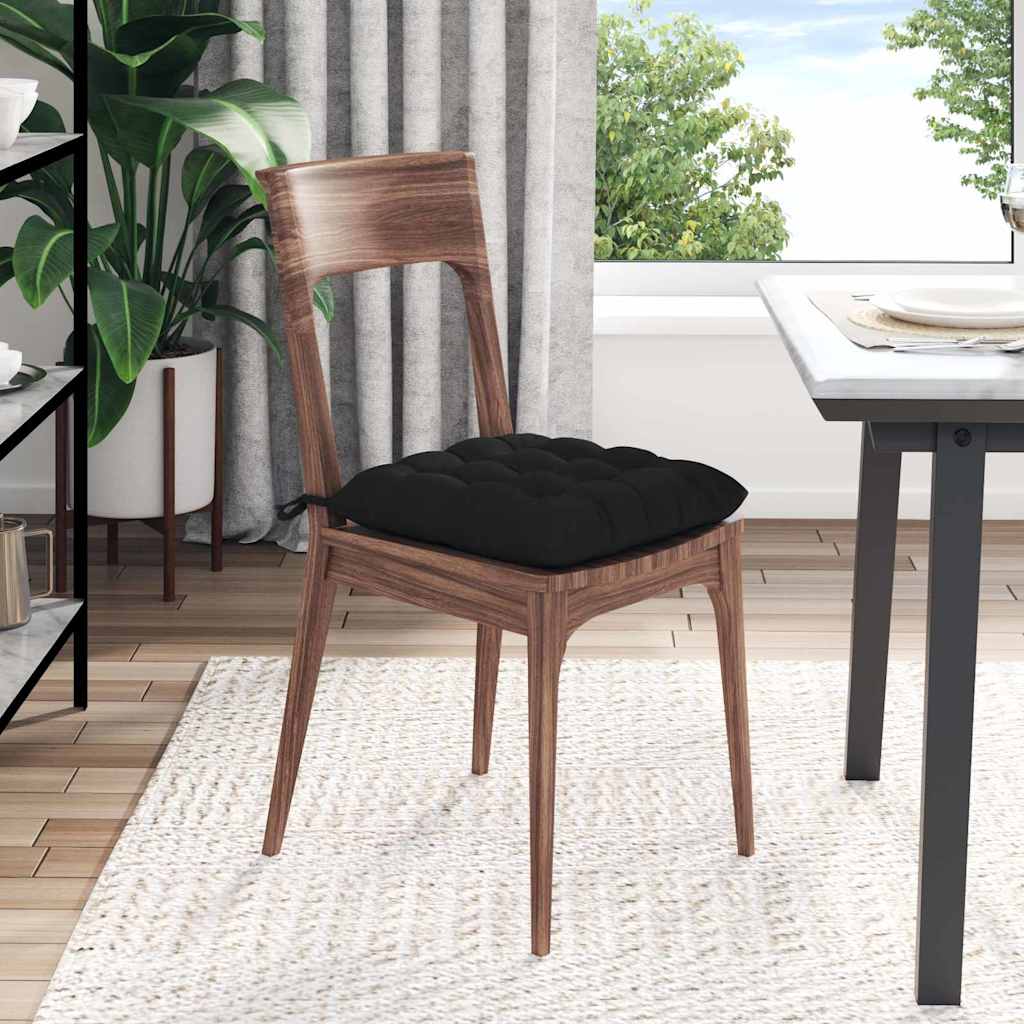 Seat Cushions 4 pcs Black 40 x 40 x 6 cm Microfiber