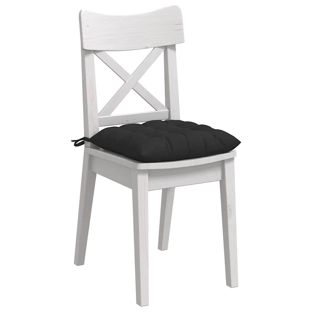 Seat Cushions 4 pcs Black 40 x 40 x 6 cm Microfiber