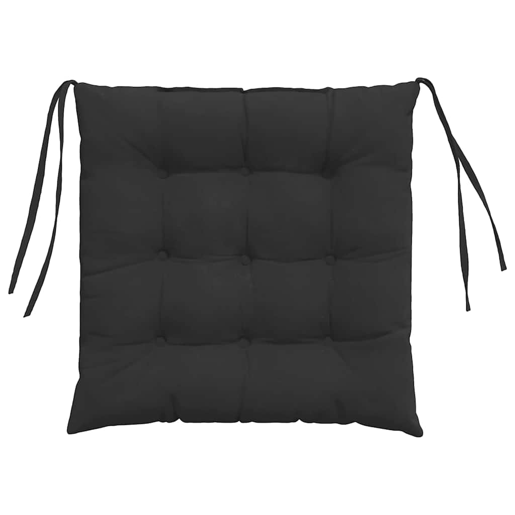 Seat Cushions 4 pcs Black 40 x 40 x 6 cm Microfiber