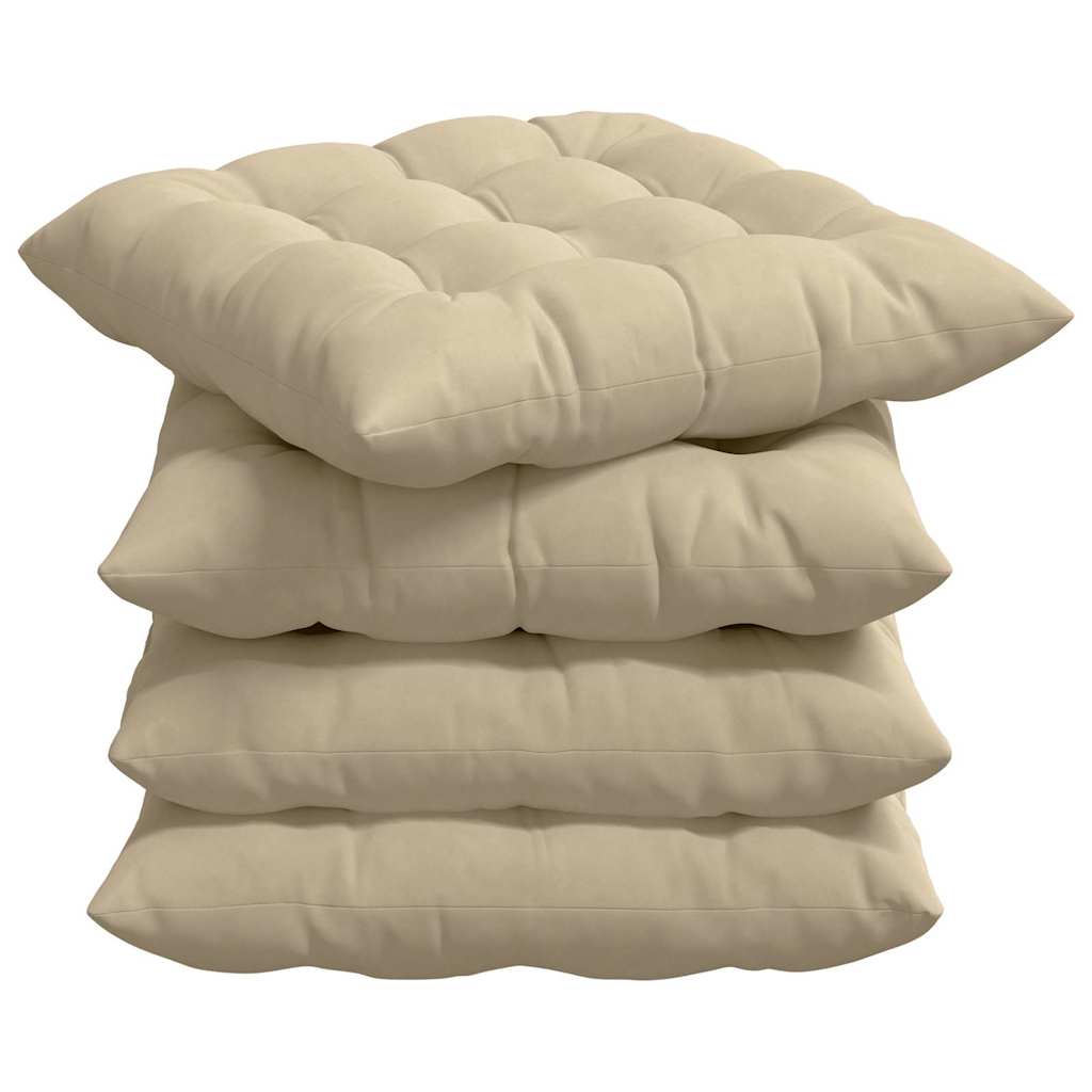 Sėdynių pagalvėlės 4 pcs Kreminė 40 x 40 x 6 cm Mikropluoštas