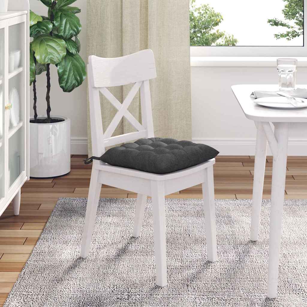 Sėdynių pagalvėlės 4 pcs Tamsiai pilka 40 x 40 x 6 cm