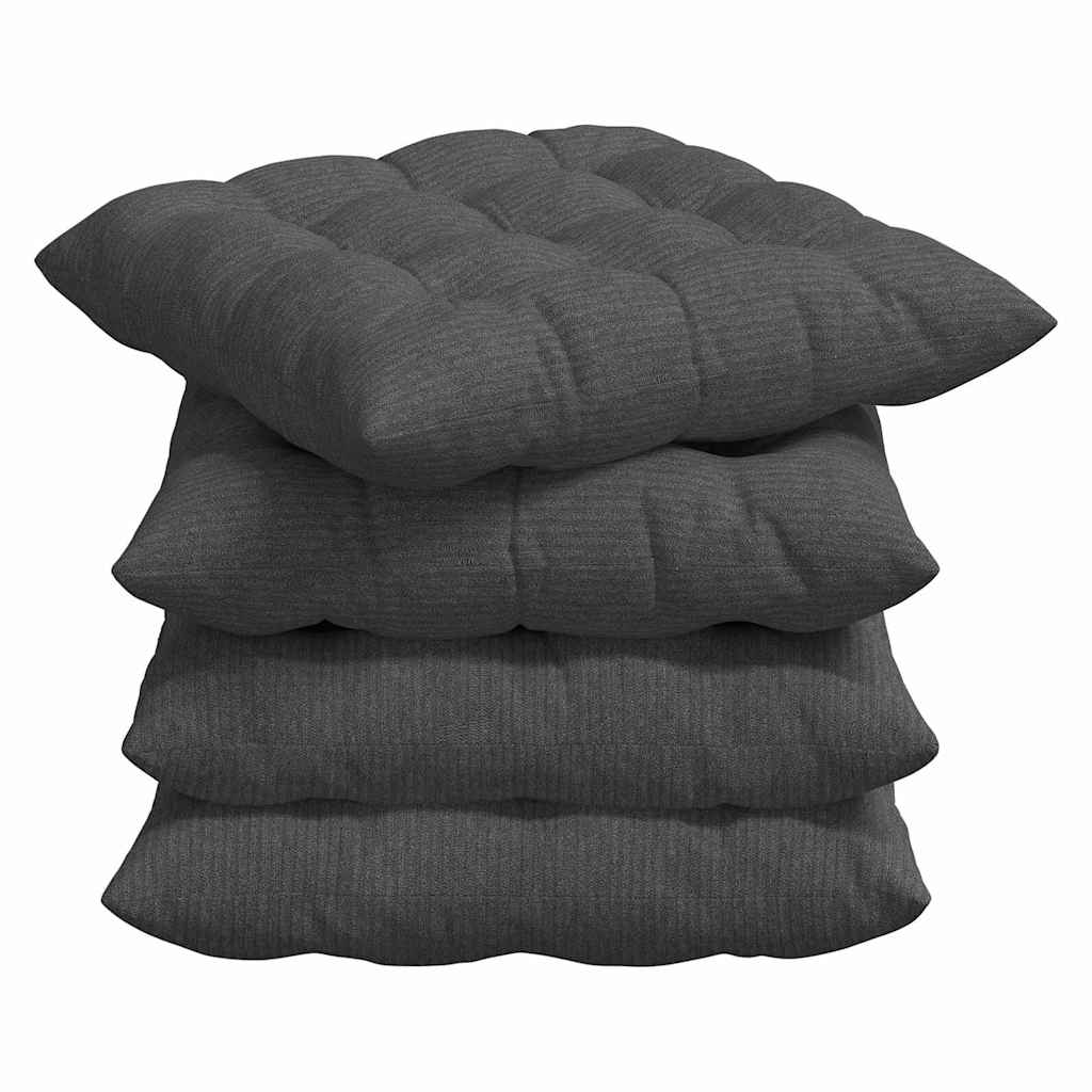 Sėdynių pagalvėlės 4 pcs Tamsiai pilka 40 x 40 x 6 cm