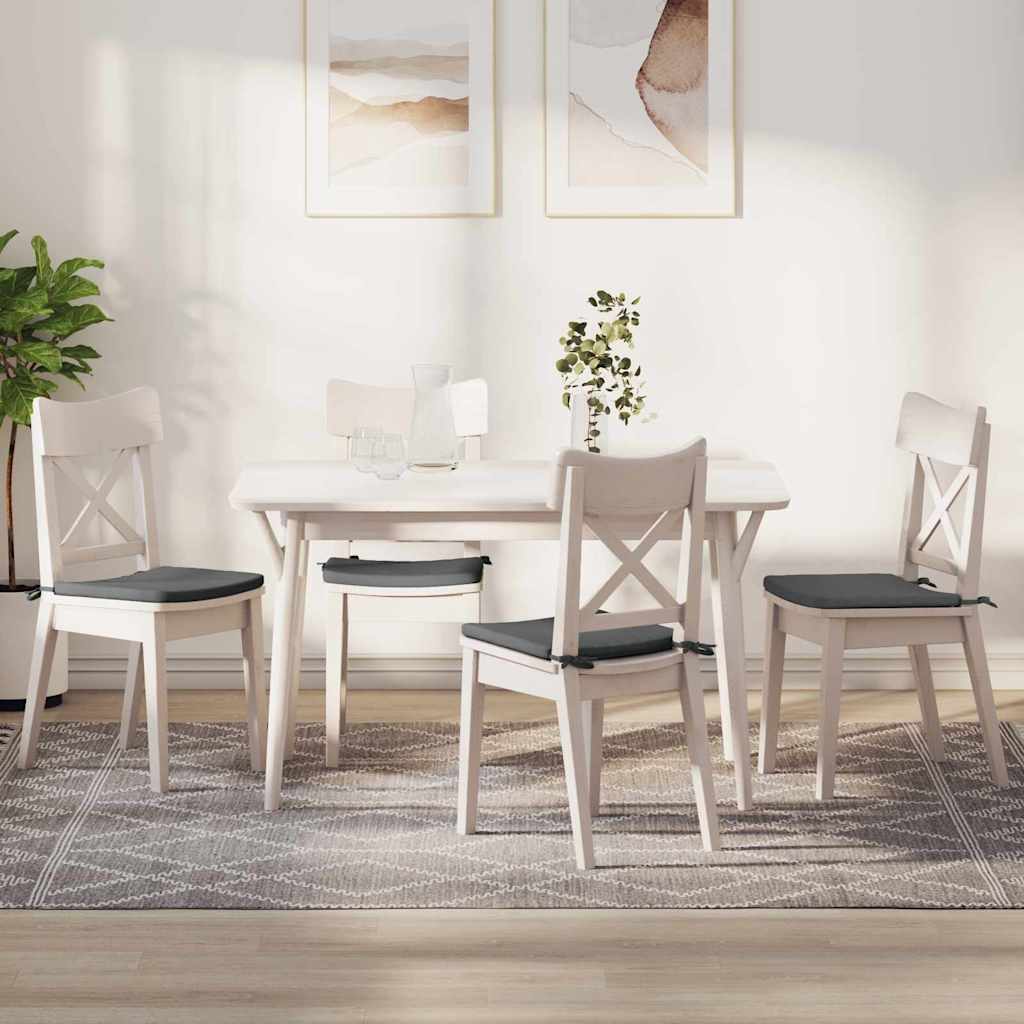 Sėdynių pagalvėlės 4 pcs Tamsiai pilka 40 x 40 x 3 cm audinys