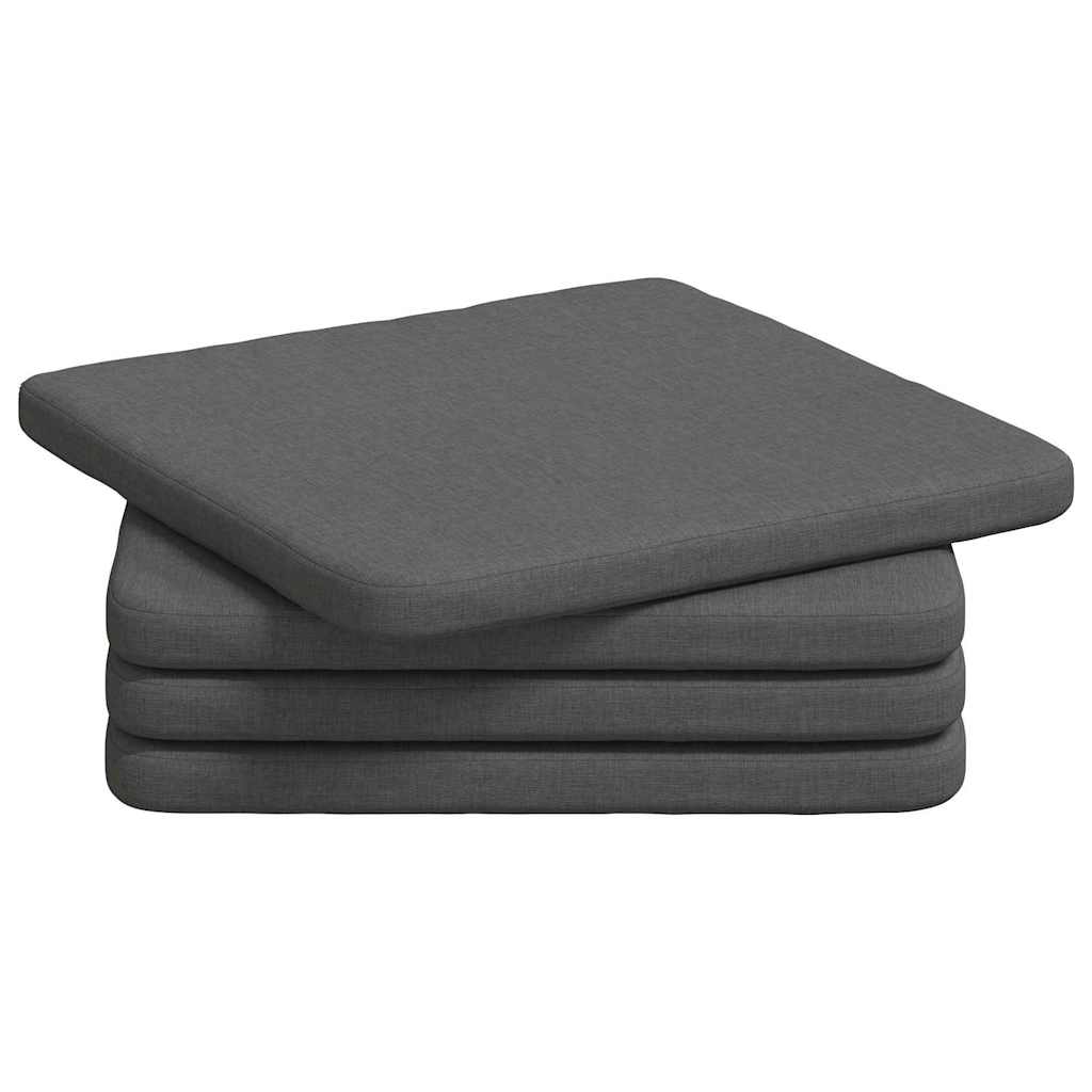 Sėdynių pagalvėlės 4 pcs Tamsiai pilka 40 x 40 x 3 cm audinys