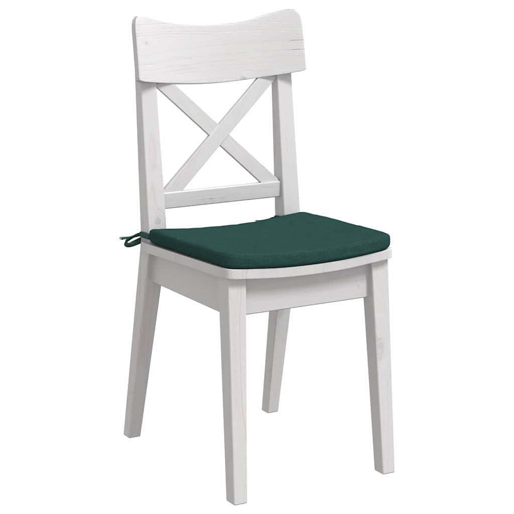 Seat pads 4 pcs Dark green 40 x 40 x 3 cm fabric