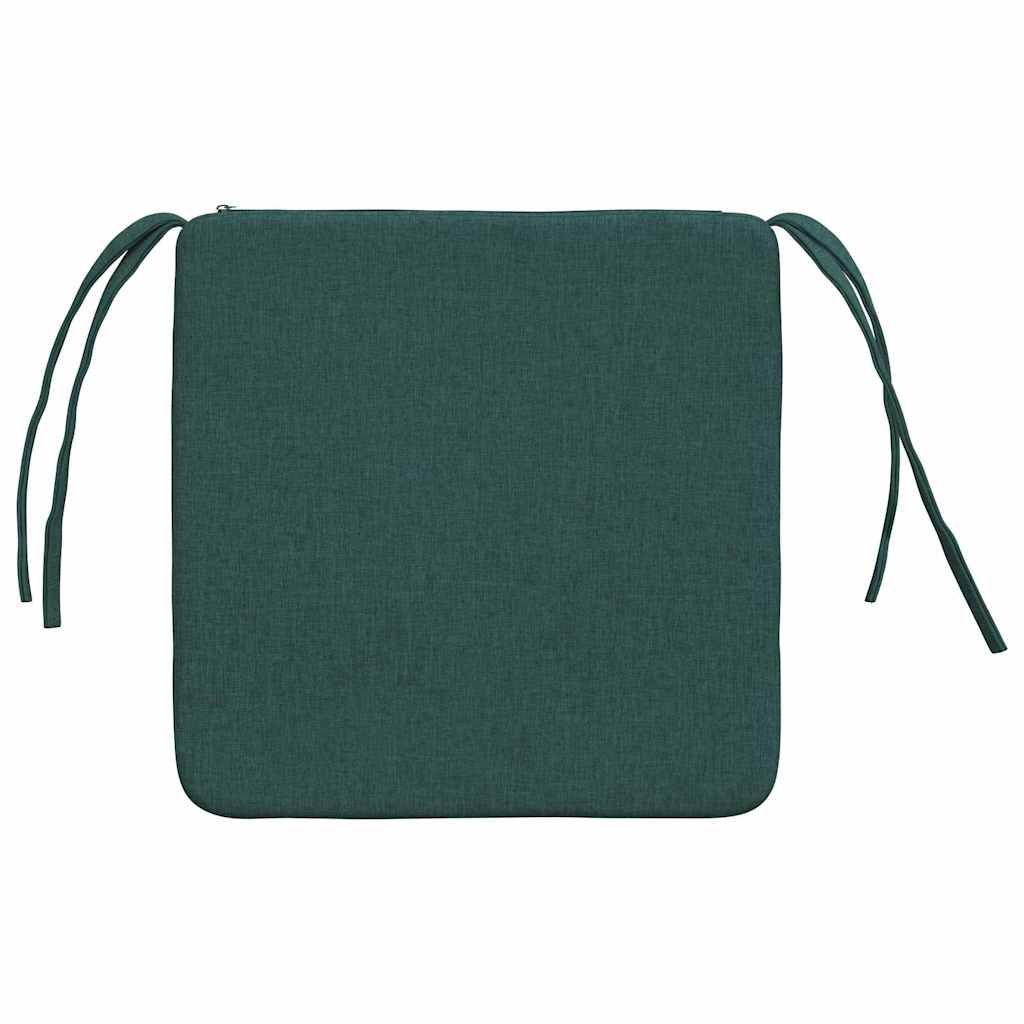 Seat pads 4 pcs Dark green 40 x 40 x 3 cm fabric