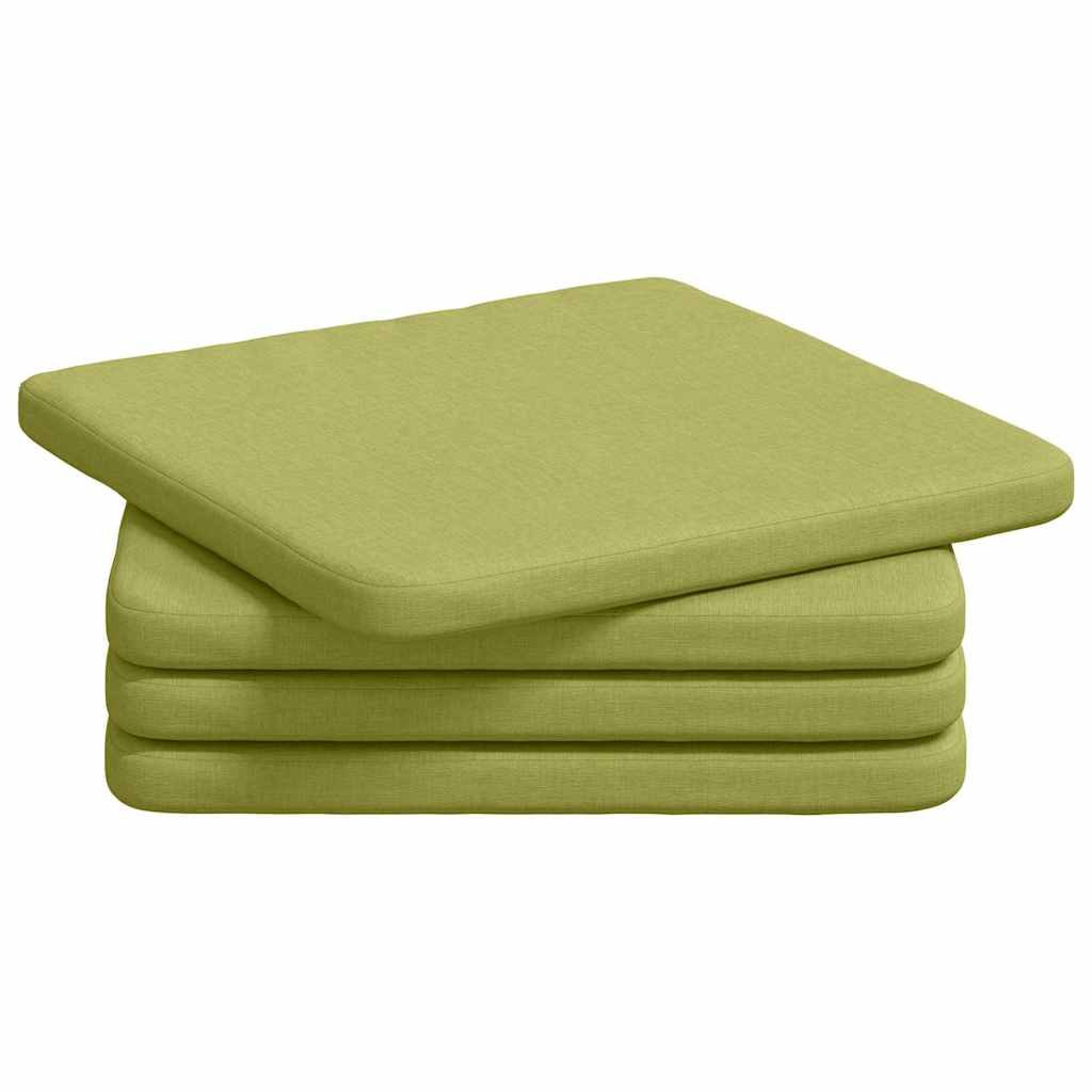 Sėdynių pagalvėlės 4 pcs Šviesiai žalia 40 x 40 x 3 cm audinys