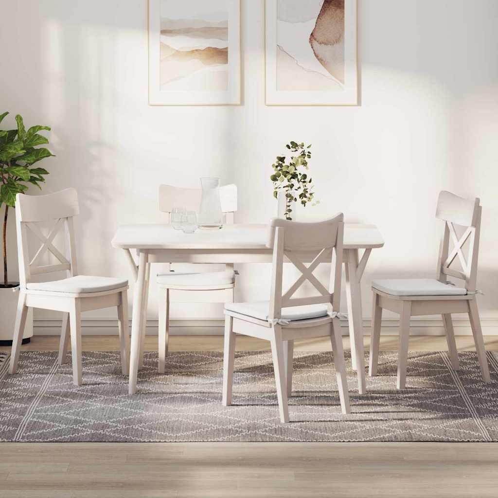 Seat cushions 4 pcs White 40 x 40 x 3 cm fabric