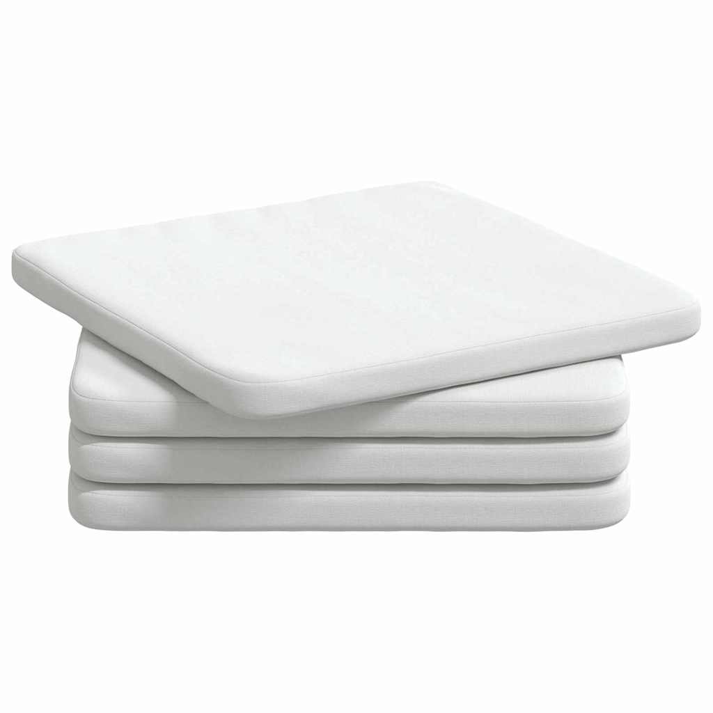 Seat cushions 4 pcs White 40 x 40 x 3 cm fabric