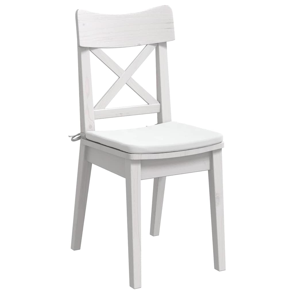 Seat cushions 4 pcs White 40 x 40 x 3 cm fabric