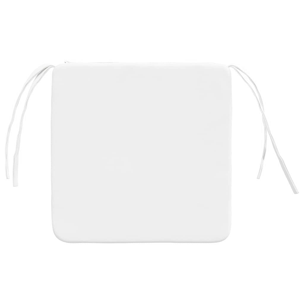 Seat cushions 4 pcs White 40 x 40 x 3 cm fabric