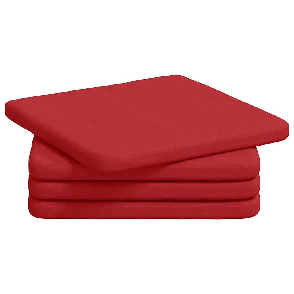 Sėdynių pagalvėlės 4 pcs Raudona 40 x 40 x 3 cm audinys