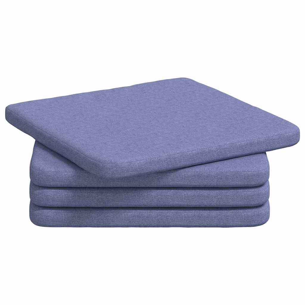 Seat cushions 4 pcs Denim blue 40 x 40 x 3 cm