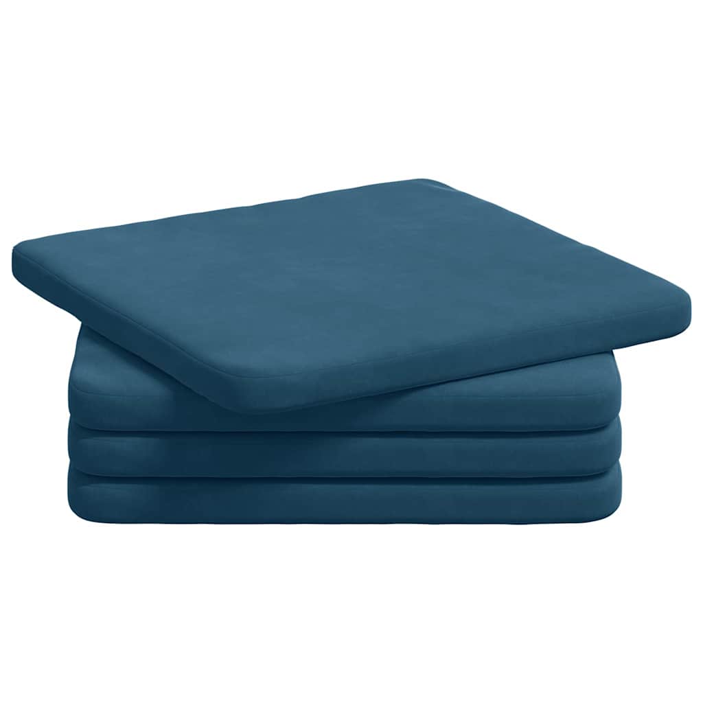 Sėdynių pagalvėlės 4 pcs Mėlyna 40 x 40 x 3 cm Aksomas
