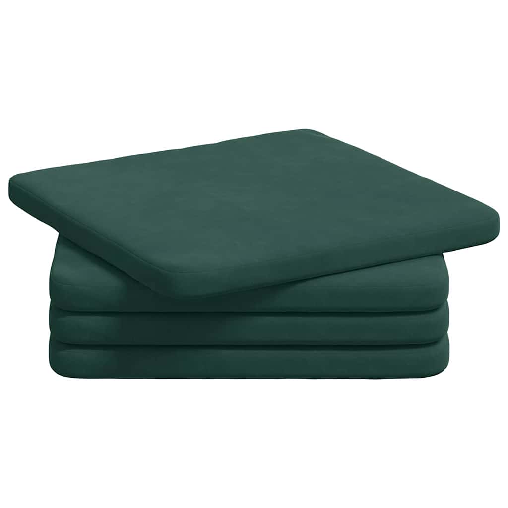 Sėdynių pagalvėlės 4 pcs Tamsiai žalia 40 x 40 x 3 cm Aksomas
