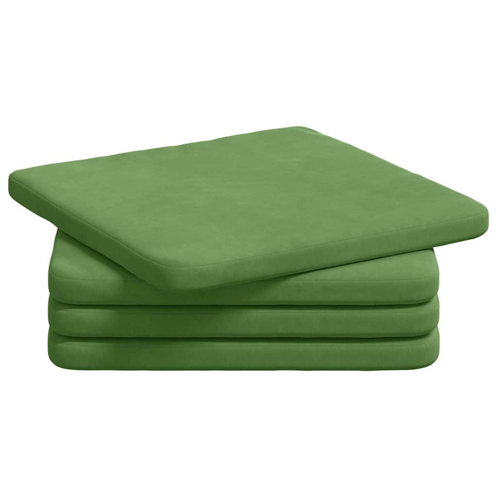 Sėdynių pagalvėlės 4 pcs Šviesiai žalia 40 x 40 x 3 cm Aksomas
