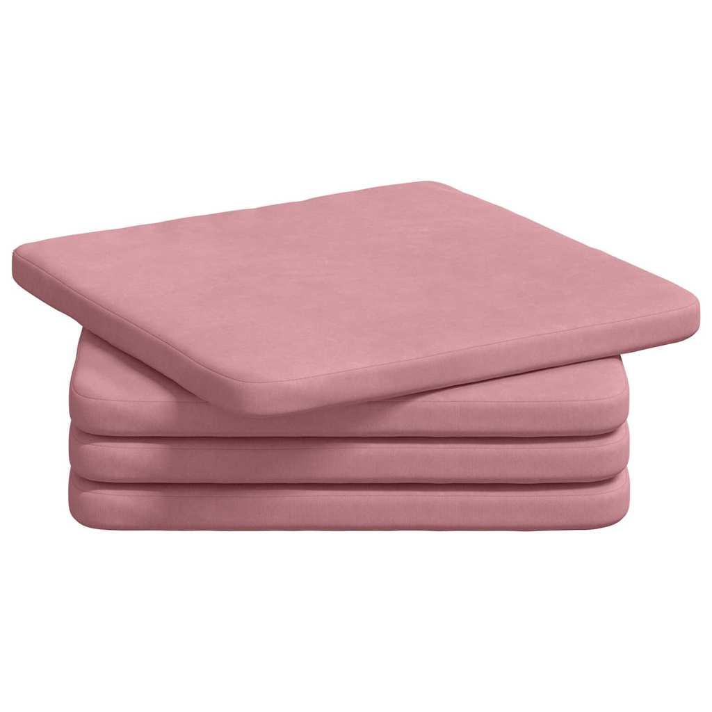 Sėdynių pagalvėlės 4 pcs Rožinė 40 x 40 x 3 cm Aksomas