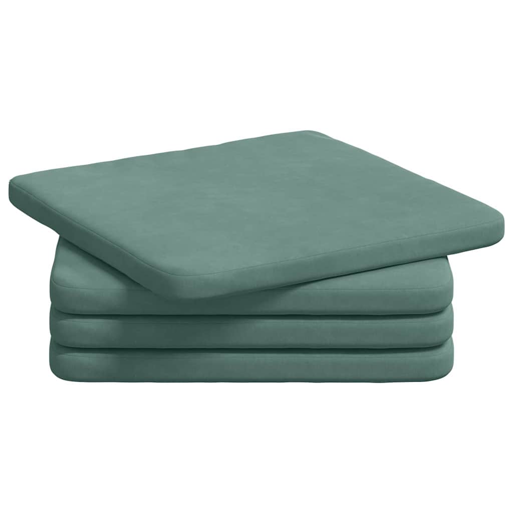 Sėdynių pagalvėlės 4 pcs Jūrinė žalia 40 x 40 x 3 cm Aksomas