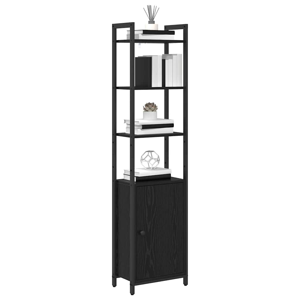 Grāmatu plaukts Melns ozols 40 x 24 x 161 cm Konstruētā koksne