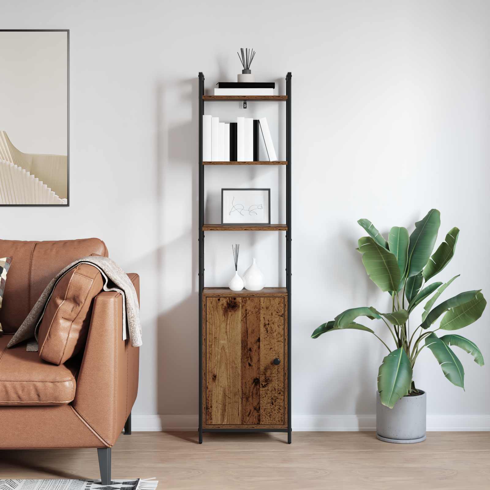 Knygų spinta Senovinis medis 40 x 24 x 161 cm Apdirbta mediena