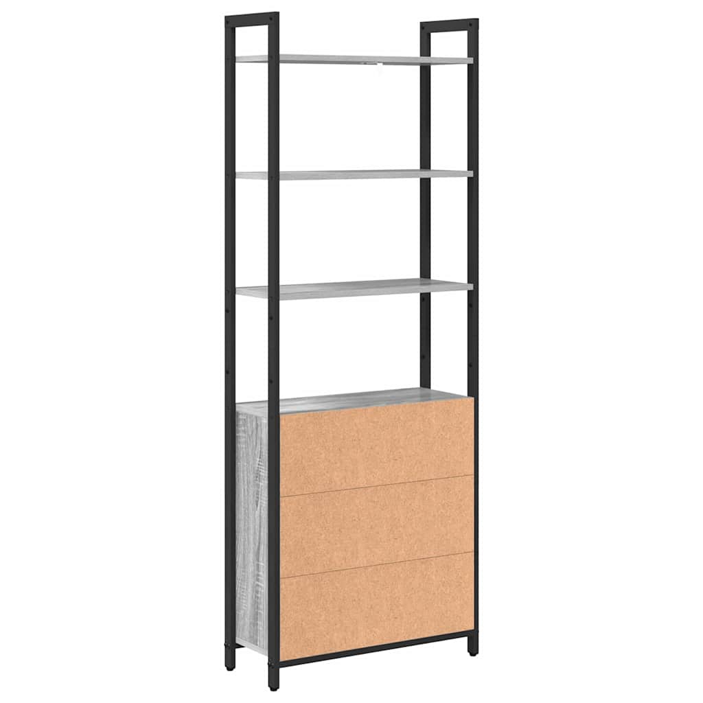 Grāmatu plaukts Pelēks Sonoma 60 x 24 x 161 cm Konstruētā koksne