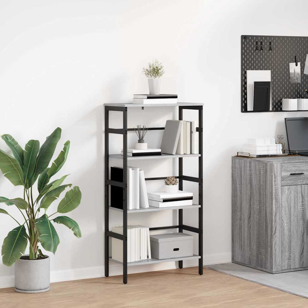 Bookcase Gray Sonoma 60 x 29.5 x 115 cm Engineered Wood