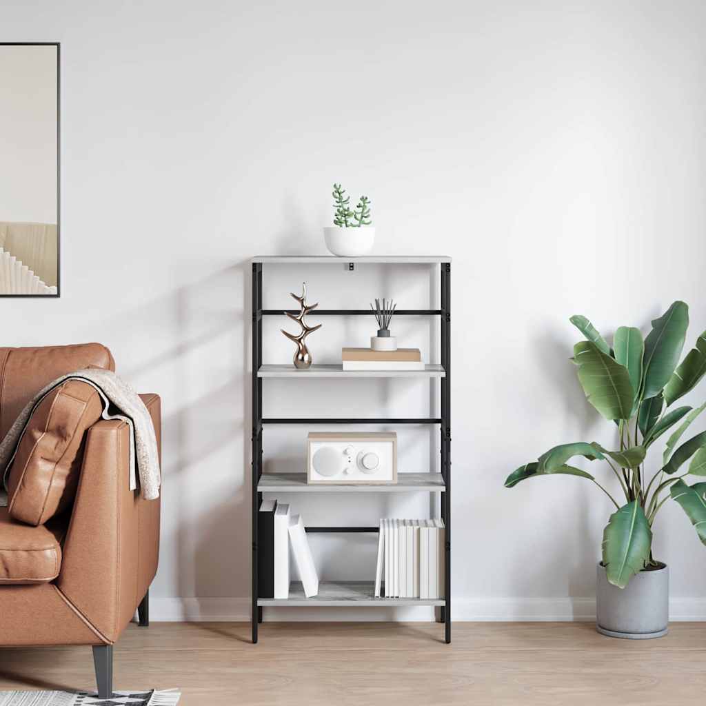 Bookcase Gray Sonoma 60 x 29.5 x 115 cm Engineered Wood