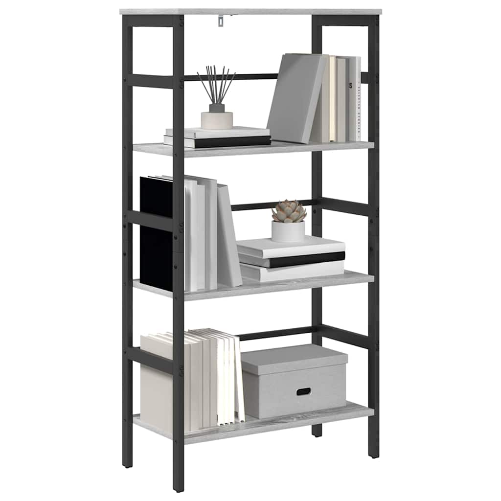 Bookcase Gray Sonoma 60 x 29.5 x 115 cm Engineered Wood