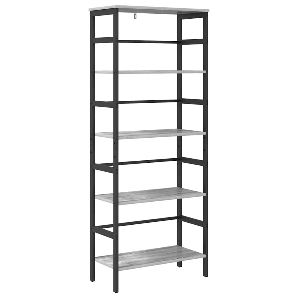 Bookcase Gray Sonoma 60 x 29.5 x 149 cm Engineered Wood
