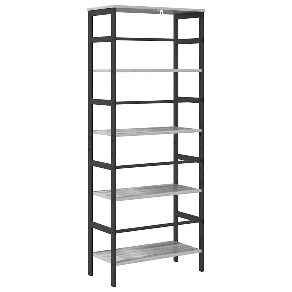 Bookcase Gray Sonoma 60 x 29.5 x 149 cm Engineered Wood
