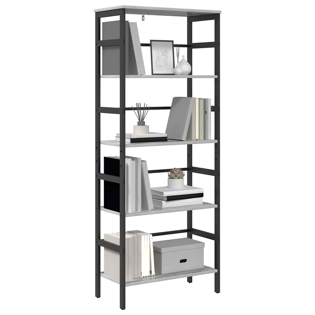Bookcase Gray Sonoma 60 x 29.5 x 149 cm Engineered Wood