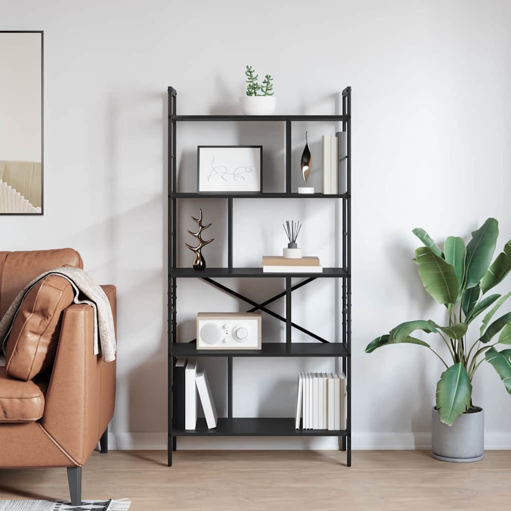 Grāmatu plaukts Melnā ozola 75 x 30 x 156 cm Apstrādāta koksne