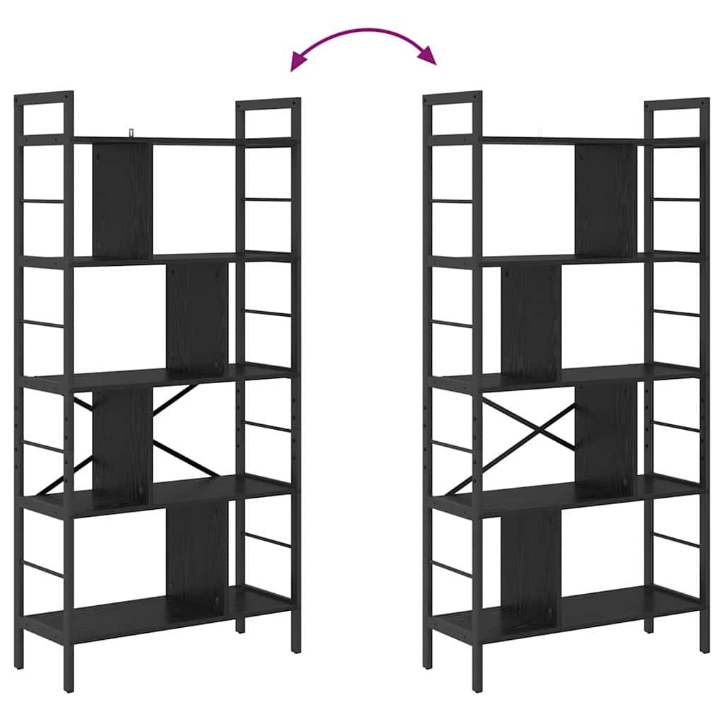 Grāmatu plaukts Melnā ozola 75 x 30 x 156 cm Apstrādāta koksne