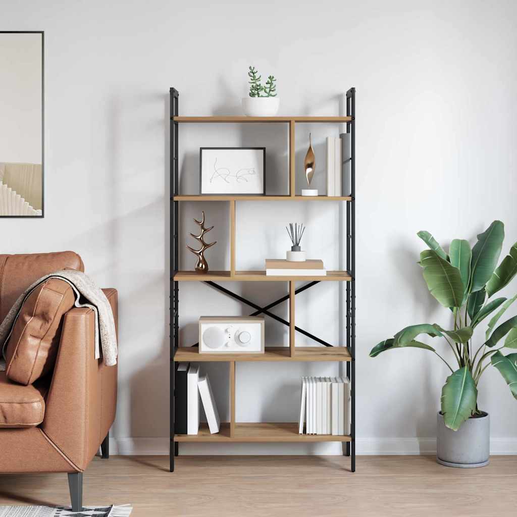 Bookcase Craftsman Oak 75 x 30 x 156 cm