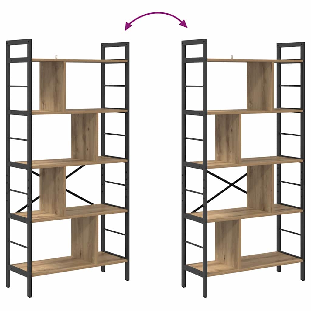 Bookcase Craftsman Oak 75 x 30 x 156 cm