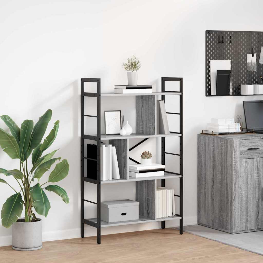 Bookcase Gray Sonoma 75 x 30 x 123.5 cm Engineered Wood