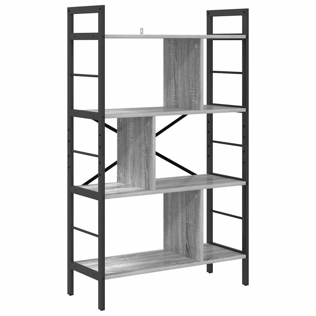Bookcase Gray Sonoma 75 x 30 x 123.5 cm Engineered Wood