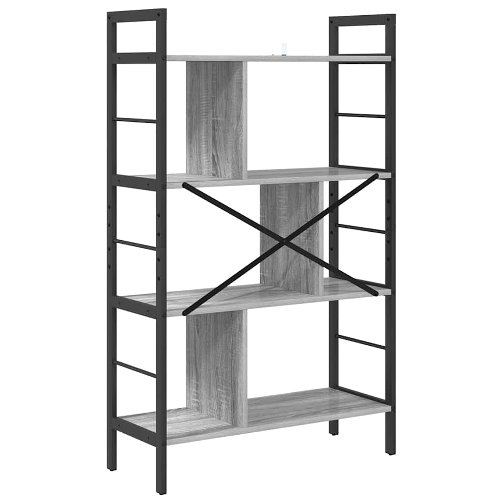 Bookcase Gray Sonoma 75 x 30 x 123.5 cm Engineered Wood