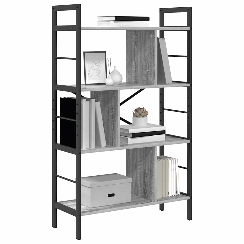 Bookcase Gray Sonoma 75 x 30 x 123.5 cm Engineered Wood
