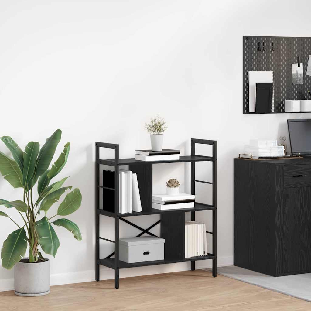 Grāmatu plaukts Melns ozols 75 x 30 x 91 cm Apstrādāta koksne