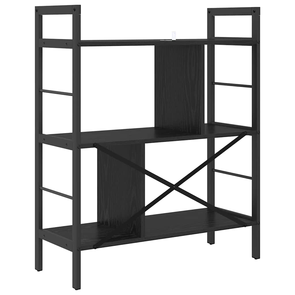 Grāmatu plaukts Melns ozols 75 x 30 x 91 cm Apstrādāta koksne