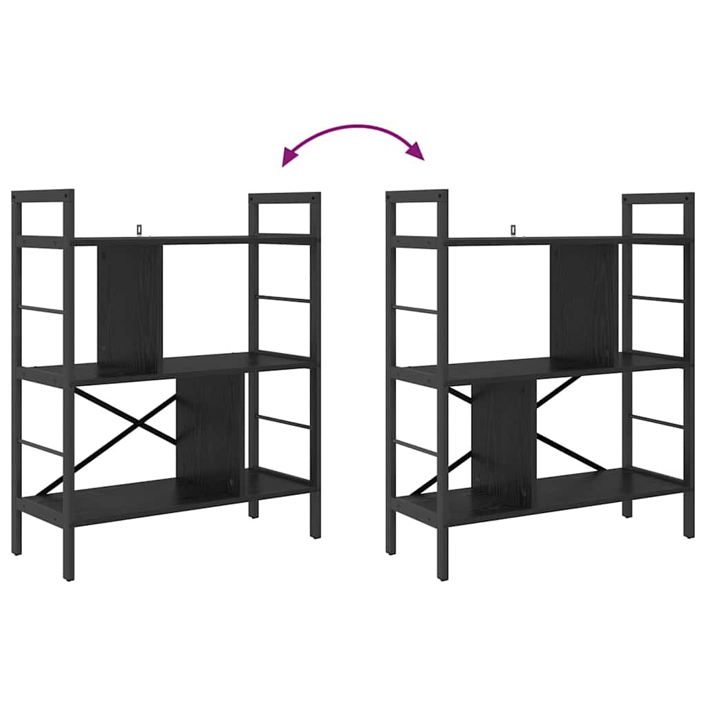 Grāmatu plaukts Melns ozols 75 x 30 x 91 cm Apstrādāta koksne
