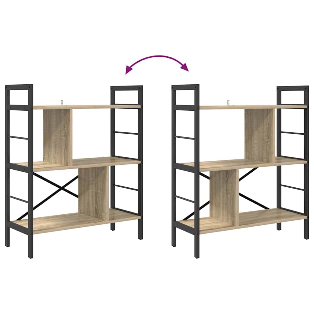 Bookcase Sonoma Oak 75 x 30 x 91 cm Engineered Wood