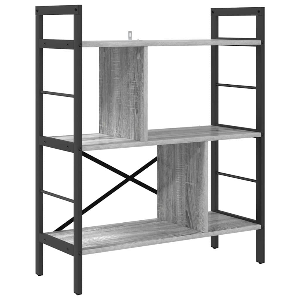 Grāmatu plaukts Pelēks Sonoma 75 x 30 x 91 cm Apstrādāta koksne