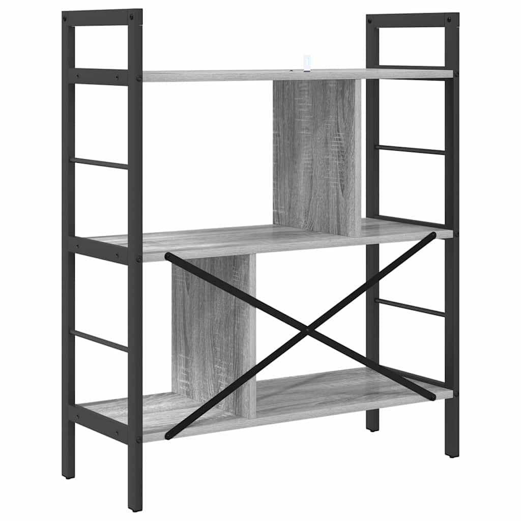 Grāmatu plaukts Pelēks Sonoma 75 x 30 x 91 cm Apstrādāta koksne
