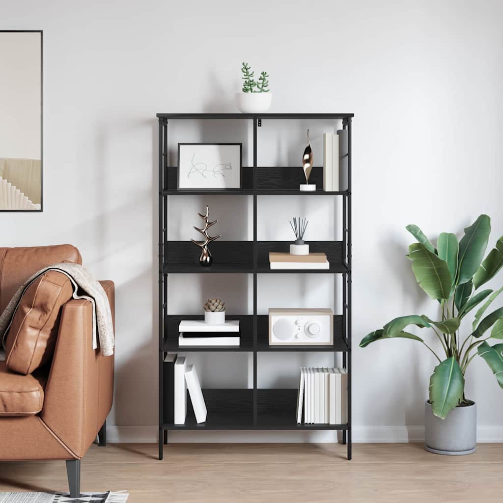 Bookshelf Black Oak 82 x 32 x 144.5 cm