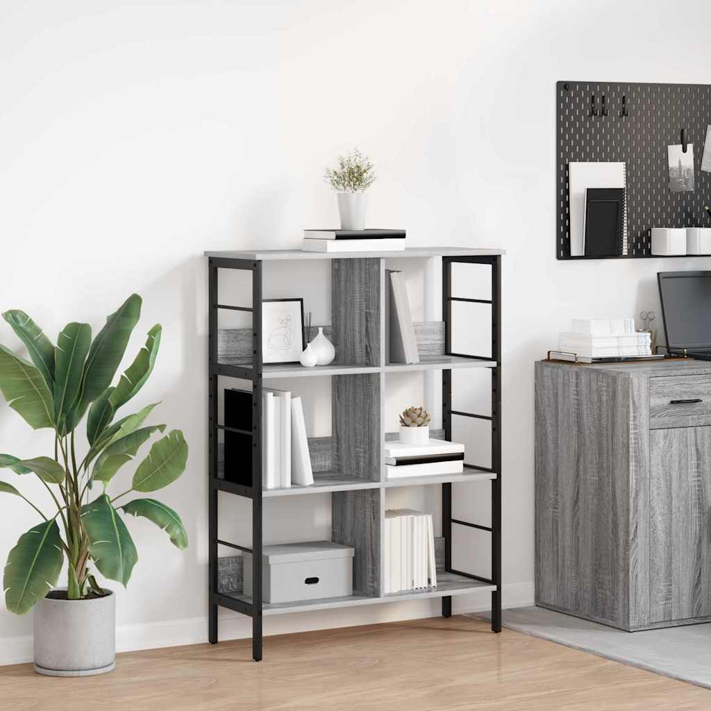 Bookcase Grey Sonoma 82 x 32 x 112 cm Engineered Wood