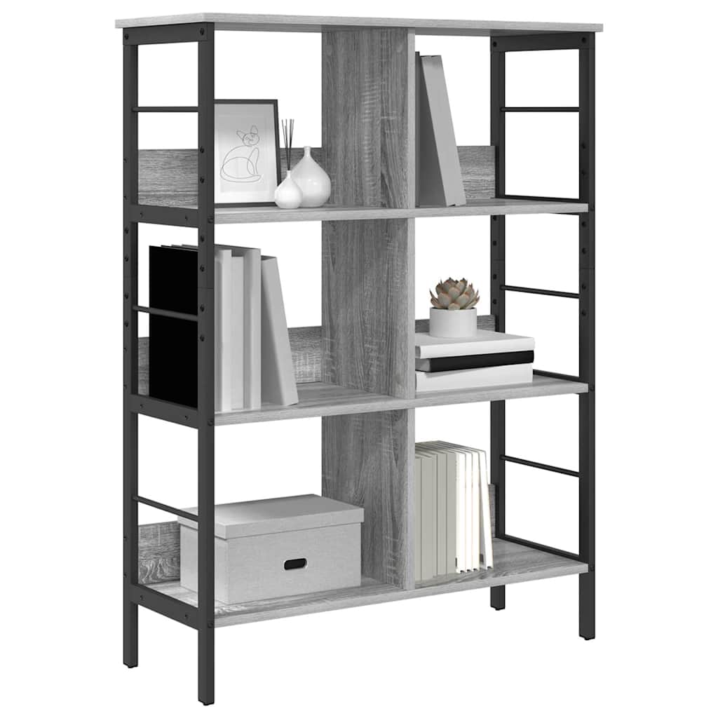 Bookcase Grey Sonoma 82 x 32 x 112 cm Engineered Wood
