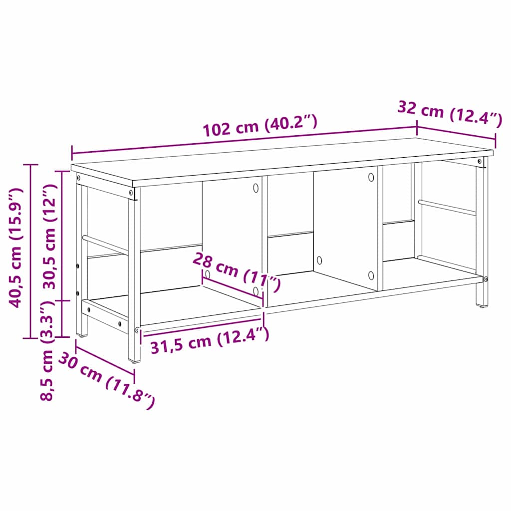 Bookshelf Artisan Oak 102 x 32 x 40.5 cm